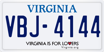 VA license plate VBJ4144