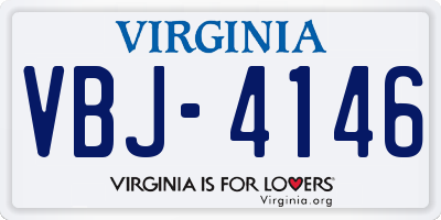 VA license plate VBJ4146