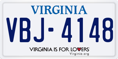 VA license plate VBJ4148