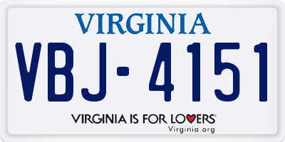 VA license plate VBJ4151