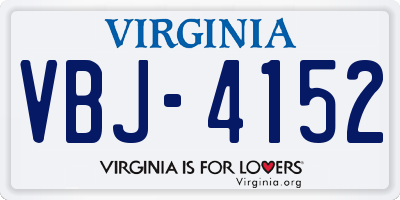 VA license plate VBJ4152