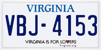 VA license plate VBJ4153