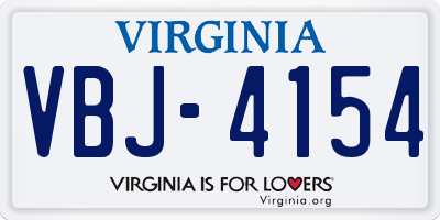 VA license plate VBJ4154