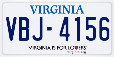VA license plate VBJ4156