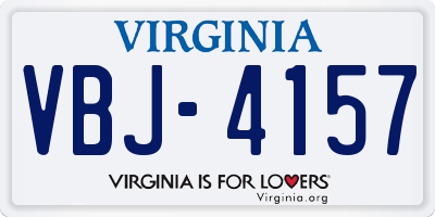 VA license plate VBJ4157