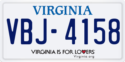 VA license plate VBJ4158