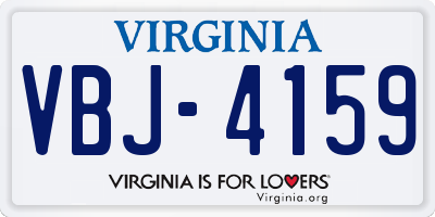 VA license plate VBJ4159
