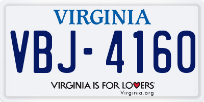 VA license plate VBJ4160