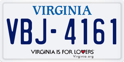 VA license plate VBJ4161