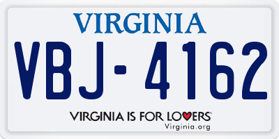 VA license plate VBJ4162