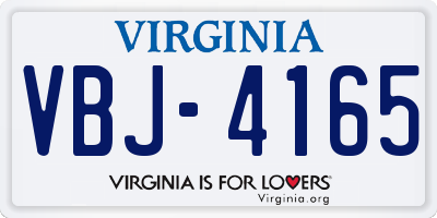 VA license plate VBJ4165