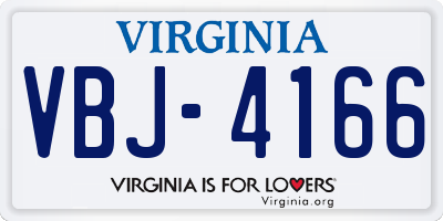 VA license plate VBJ4166