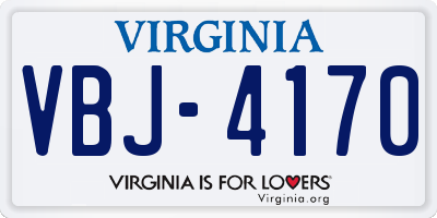 VA license plate VBJ4170