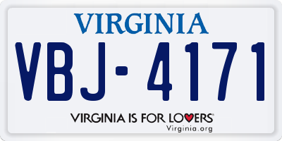 VA license plate VBJ4171