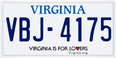 VA license plate VBJ4175