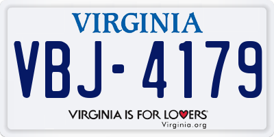 VA license plate VBJ4179