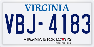 VA license plate VBJ4183