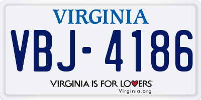 VA license plate VBJ4186