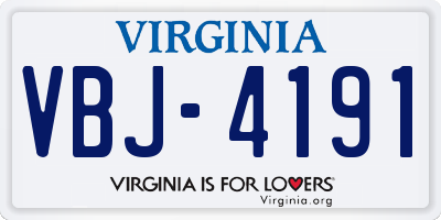 VA license plate VBJ4191