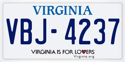 VA license plate VBJ4237