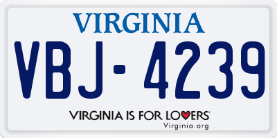 VA license plate VBJ4239