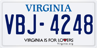 VA license plate VBJ4248