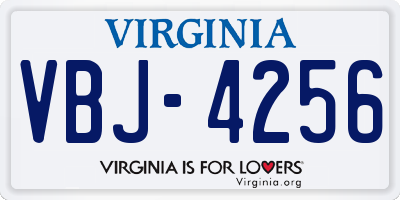 VA license plate VBJ4256