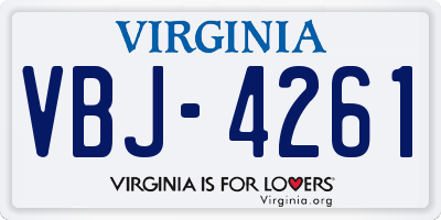 VA license plate VBJ4261