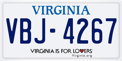 VA license plate VBJ4267