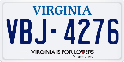 VA license plate VBJ4276