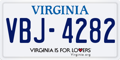 VA license plate VBJ4282