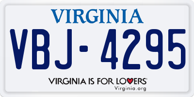 VA license plate VBJ4295