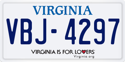 VA license plate VBJ4297