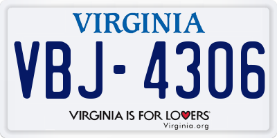 VA license plate VBJ4306