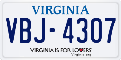 VA license plate VBJ4307