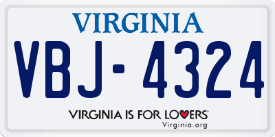 VA license plate VBJ4324