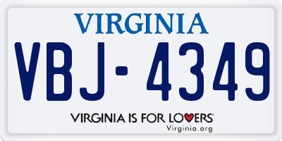 VA license plate VBJ4349