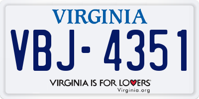 VA license plate VBJ4351
