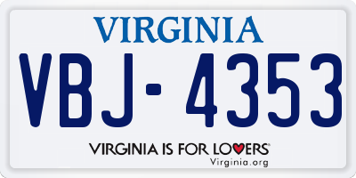 VA license plate VBJ4353