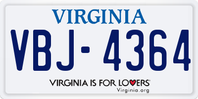 VA license plate VBJ4364