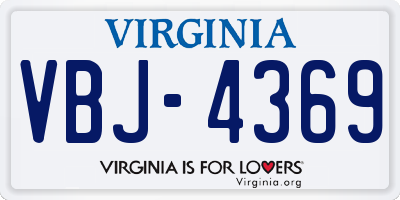 VA license plate VBJ4369