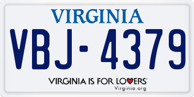 VA license plate VBJ4379