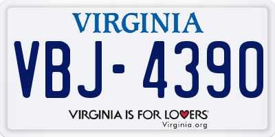 VA license plate VBJ4390