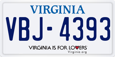 VA license plate VBJ4393