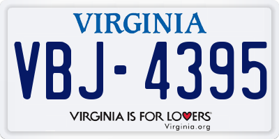 VA license plate VBJ4395