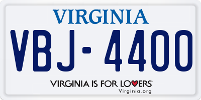 VA license plate VBJ4400
