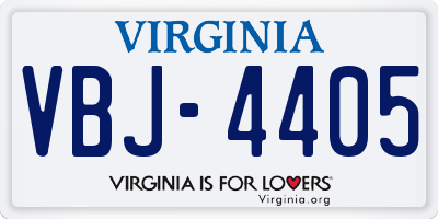 VA license plate VBJ4405