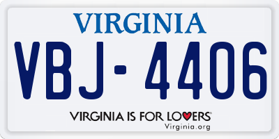 VA license plate VBJ4406