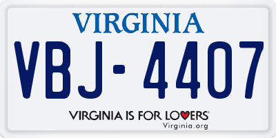 VA license plate VBJ4407