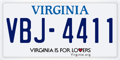 VA license plate VBJ4411